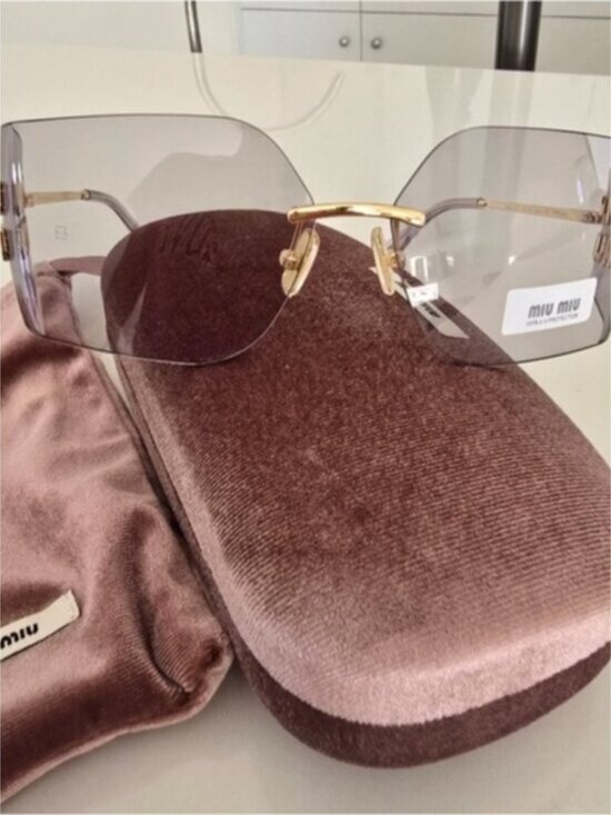 NWT   Miu Miu Women\'s Sunglasses Light Gray/gold main image 6